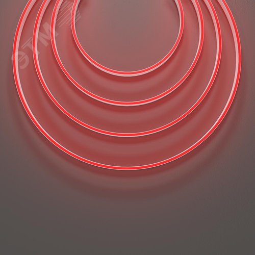 Неон гибкий 10x4 24В 9,6 Вт/м Red IP67 5м 432039 - фото 4