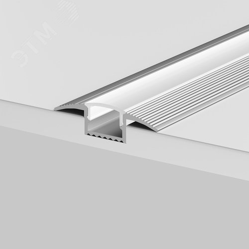 Профиль алюминиевый встраиваемый в пол 37x10 (Серебро, 2 м), ALM-3710-S-2M 636022 - фото 4