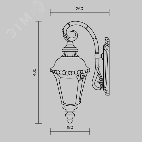 Светильник настенный (бра) Outdoor Goiri IP 44 E27х1х60W Бронза Антик - фото 7