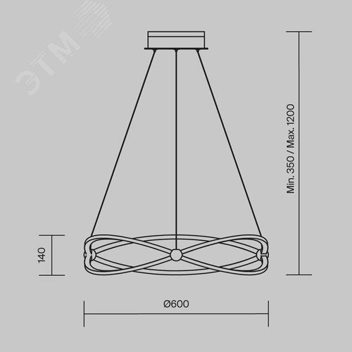 Светильник подвесной Weave LED 45W Никель - фото 2