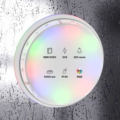 Лента светодиодная 12В 5050 7,2Вт/м RGB 5м IP65 - фото 4
