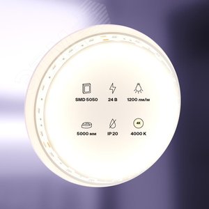 Лента светодиодная 24В 5050 14,4Вт/м 4000K 5м IP20 - фото 2