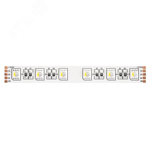 Лента светодиодная 24В 5050 19,2Вт/м RGBW 6000K 5м IP20 - фото 1