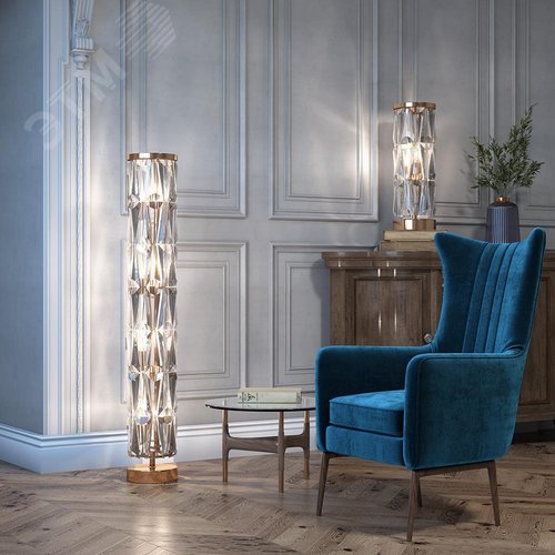 Светильник напольный (торшер) Puntes E14х8х60W Золото - фото 7