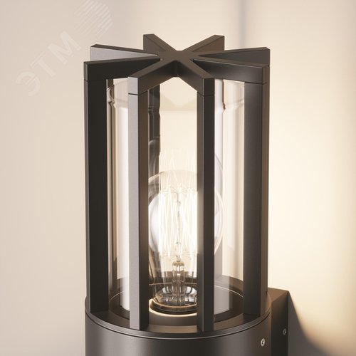Светильник настенный (бра) Outdoor Barrel IP 54 E27х1х15W Графит - фото 4