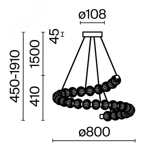 Светильник подвесной Amulet LED 40W Золото - фото 3