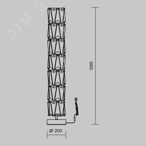 Светильник напольный (торшер) Puntes E14х8х60W Хром - фото 5