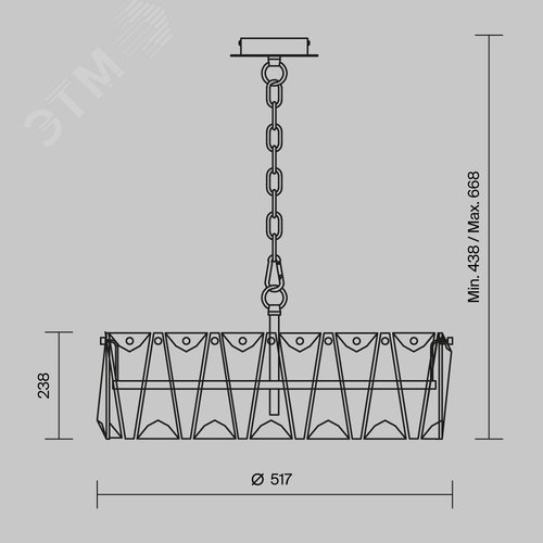 Светильник подвесной Puntes E14х6х60W Золото - фото 4