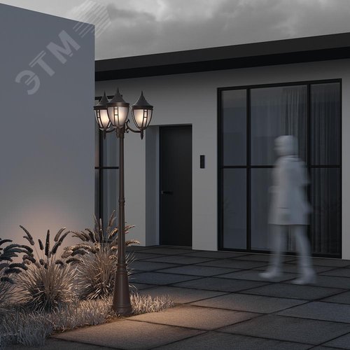 Светильник садово-парковый Outdoor Rivoli IP 44 E27х3х60W Черный - фото 5