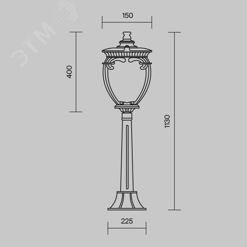 Светильник ландшафтный Outdoor Fleur IP 44 E27х1х60W Черный с Золотом - фото 5