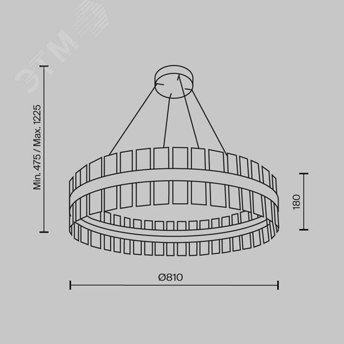 Светильник подвесной Mirage LED 60W Латунь - фото 4