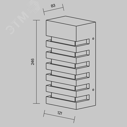 Светильник настенный (бра) Outdoor Remsa IP 54 E27х1х40W Черный - фото 7