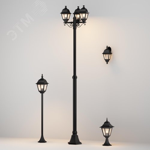 Светильник настенный (бра) Outdoor Abbey Road IP 44 E27х1х60W Черный - фото 6