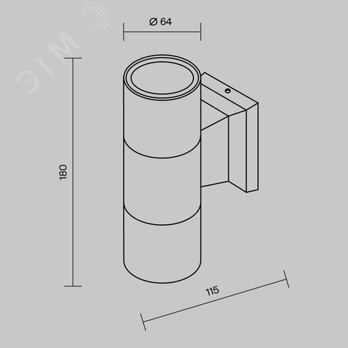 Светильник настенный (бра) Outdoor Bowery IP 54 GU10х2х50W Белый - фото 2