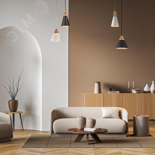 Светильник подвесной Bicones E27х1х60W Белый - фото 5