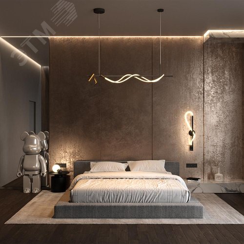 Светильник подвесной Tau LED 30W Черный и Золото - фото 7