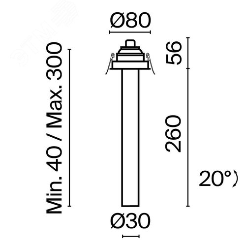 Светильник встраиваемый Focus T C140RS-L300-7W3K-B Черный - фото 2