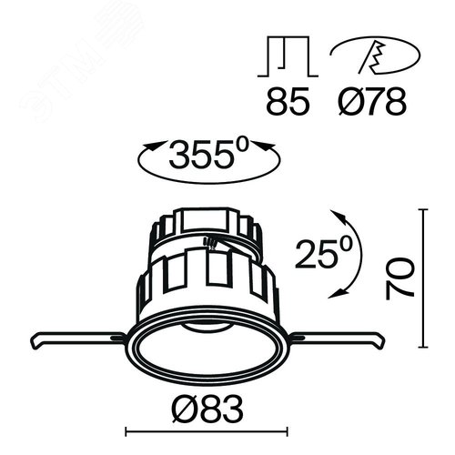 Светильник встраиваемый Wise DL057-10W3K-W Белый - фото 2