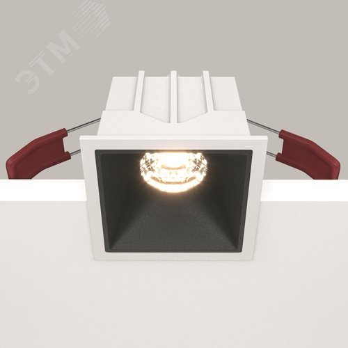 Светильник встраиваемый Downlight Alfa LED 3000K 10Вт 36 град IP20 CRI90 Бело-черный квадрат 52х65х65мм 450Лм - фото 4