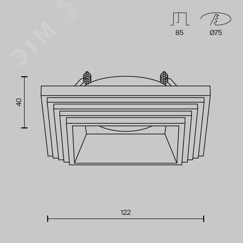 Светильник встраиваемый Gyps Modern GU10 10Вт - фото 2
