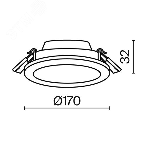 Светильник встраиваемый Stockton LED 3000-6000K 1x12 Вт 110 град IP 44 белый - фото 7