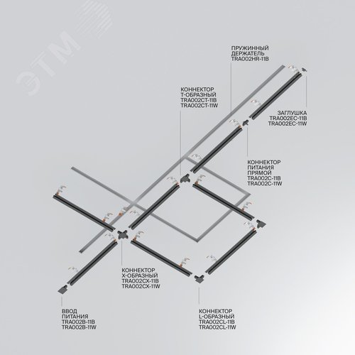 Шинопровод 1м Unity встраиваемый белый - фото 7