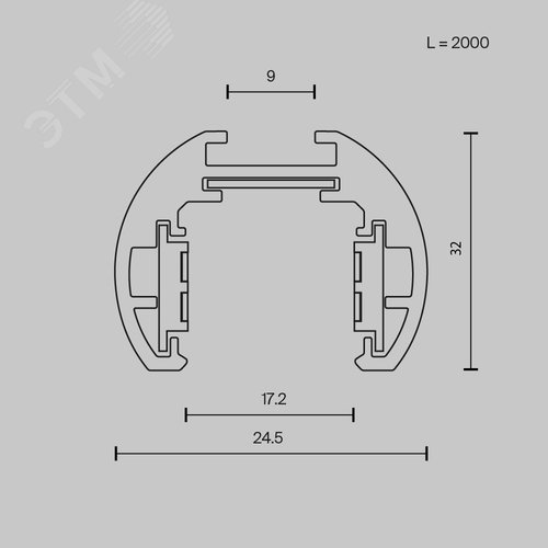 Шинопровод 2м Exility низкопрофильный подвесной круглый - фото 5