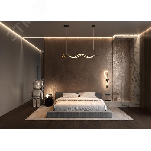 Светильник подвесной Tau LED 30W Черный и Золото - фото 6