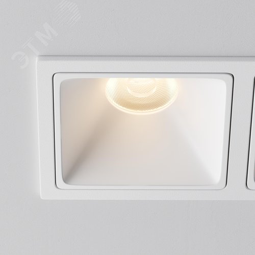 Светильник встраиваемый Downlight Alfa LED 3000K 10Вт 50 град IP20 CRI90 Белый двойной квадрат 52х126х65мм 1950Лм - фото 5