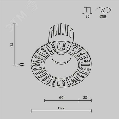 Светильник встраиваемый Dip DL119-10W-2.7K-TRS-W Белый - фото 7