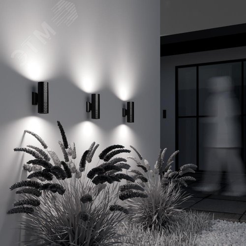 Светильник настенный (бра) Outdoor Bowery IP 54 GU10х2х50W Черный - фото 3