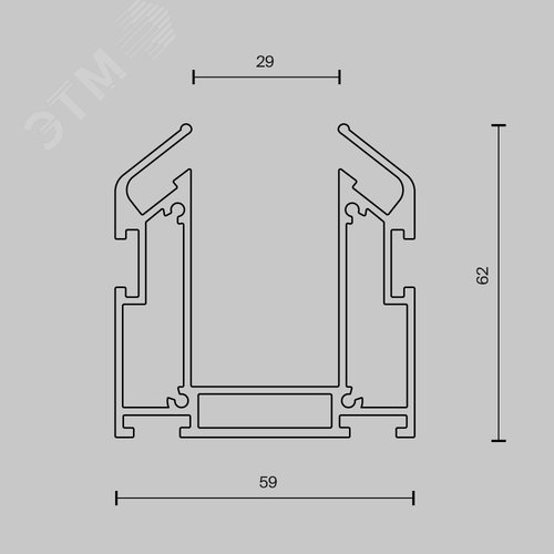 Профиль для монтажа Exility в натяжной ПВХ потолок 2м - фото 7