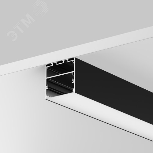 Профиль для LED ленты алюминиевый накладной-подвесной 50x50 (Черный, 2 м) ALM-5050T-B-2M - фото 3