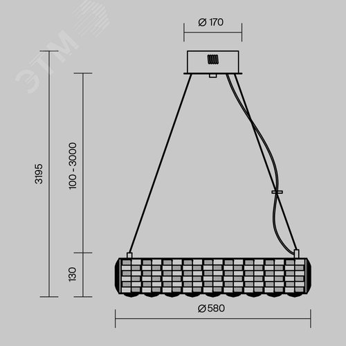 Светильник подвесной Castello LED 40W Золото - фото 6