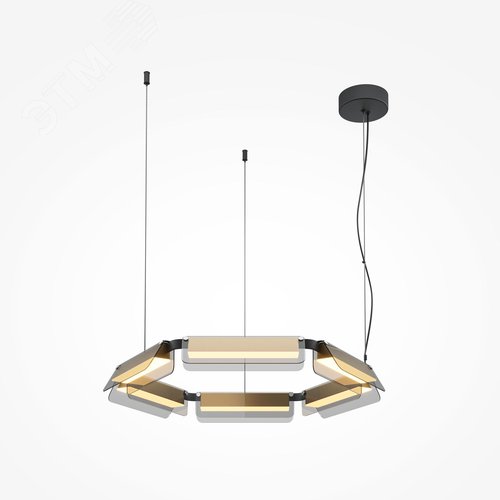 Светильник подвесной Flat LED 40W Черный и Латунь - фото 4