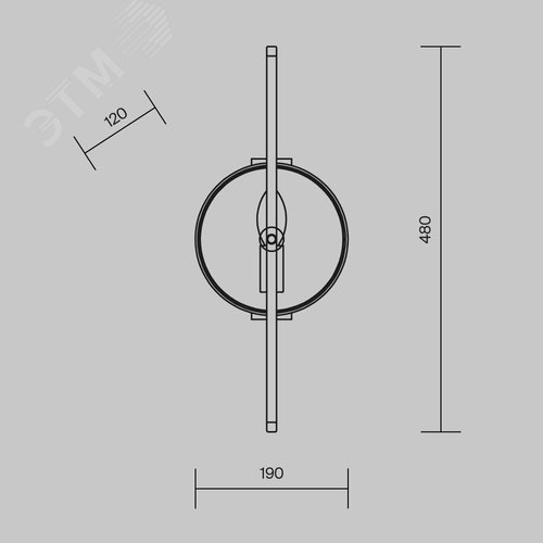 Светильник настенный (бра) Maytoni MOD099WL-01G Латунь - фото 3