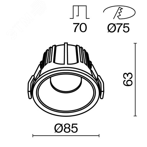 Светильник встраиваемый Alfa LED DL043-01-15W4K-RD-W Белый - фото 6