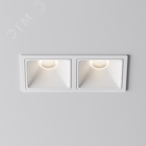 Светильник встраиваемый Downlight Alfa LED 4000K 10Вт 50 град IP20 CRI90 Белый двойной квадрат 52х126х65 2130Лм - фото 6