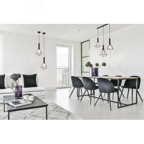 Светильник подвесной Spider E27х3х60W Черный - фото 4