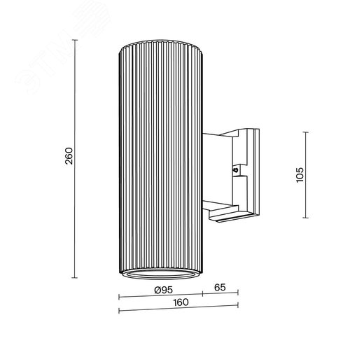Светильник настенный (бра) Outdoor Rando IP 54 E27х2х60W Черный - фото 5