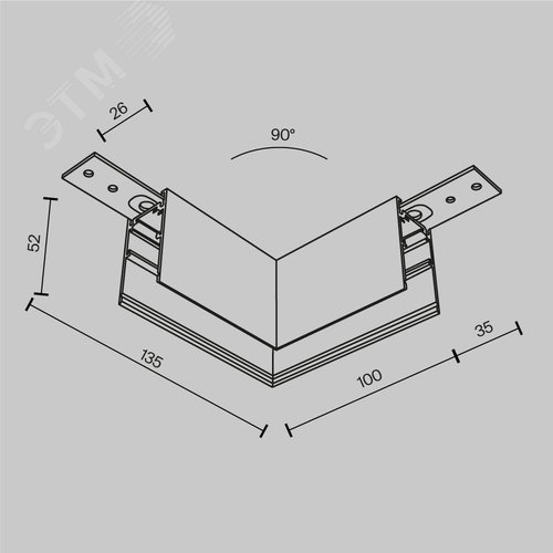 Коннектор угловой Exility накладной белый - фото 6