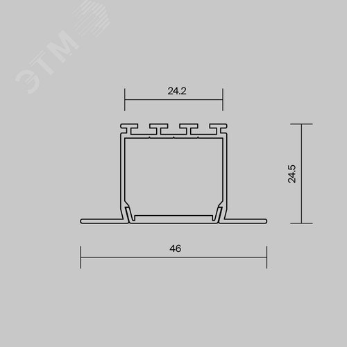 Профиль алюминиевый встраиваемый ALM-4625-S-2M 632001 - фото 5