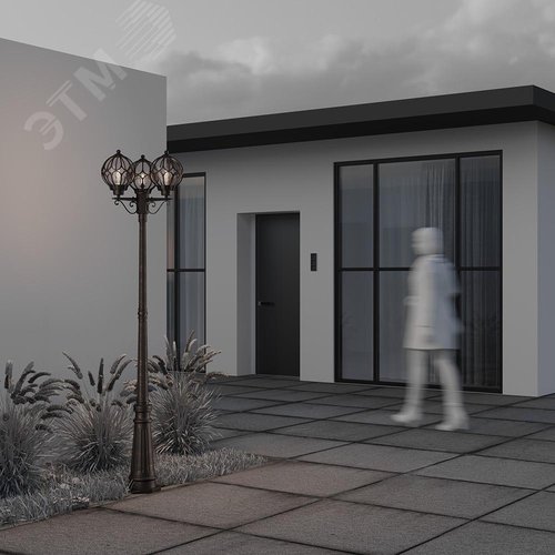 Светильник садово-парковый Outdoor Via IP 44 E27х3х60W Золото Антик - фото 5