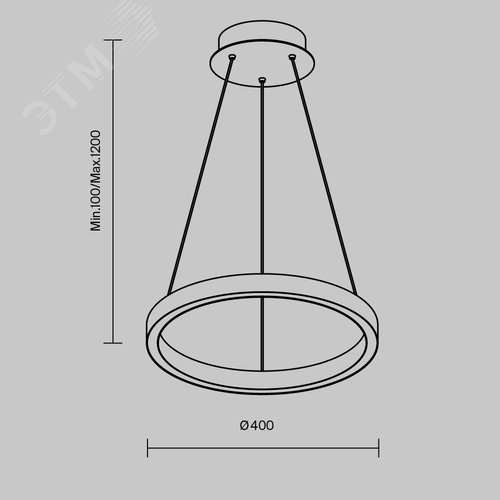 Светильник подвесной Rim LED 24W Черный - фото 6