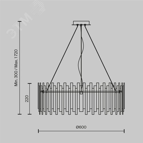 Светильник подвесной Coliseo E27х8х60W Латунь - фото 2