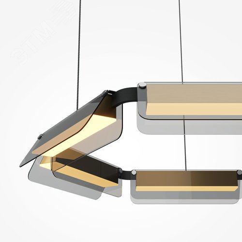 Светильник подвесной Flat LED 40W Черный и Латунь - фото 3