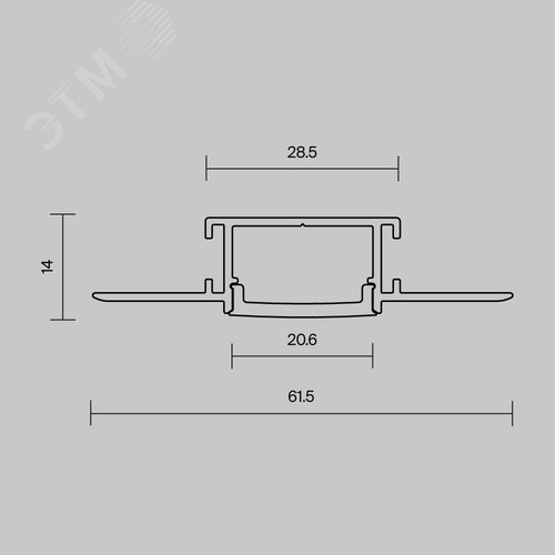 Профиль алюминиевый встраиваемый с вертикальным изгибом ALM-6214TB-S-2M 636005 - фото 6