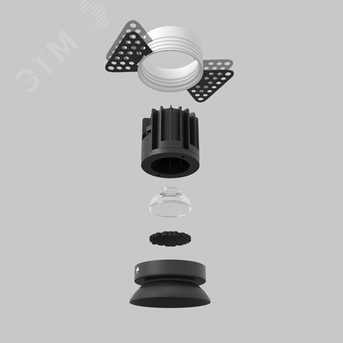 Светильник встраиваемый Round DL058-7W2.7K-TRS-B Черный - фото 5