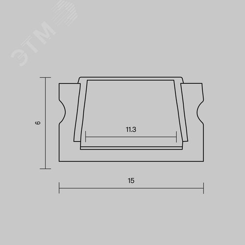 Профиль алюминиевый накладной 15x6 (Черный, 2 м), ALM-001-B-2M - фото 5