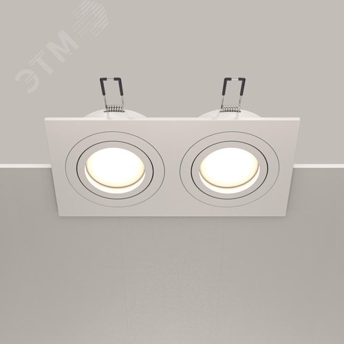 Светильник встраиваемый Atom , под лампу GU10 2x10Вт, Белый, двойной, 25х175х92мм - фото 5